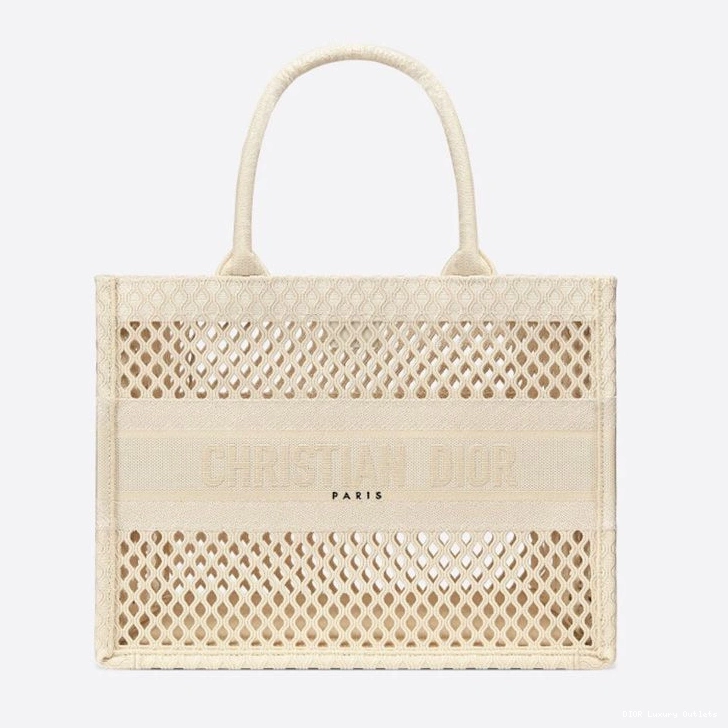 Cheap Dior Motif Canvas Tote Mesh Book Beige 0809 Luxury